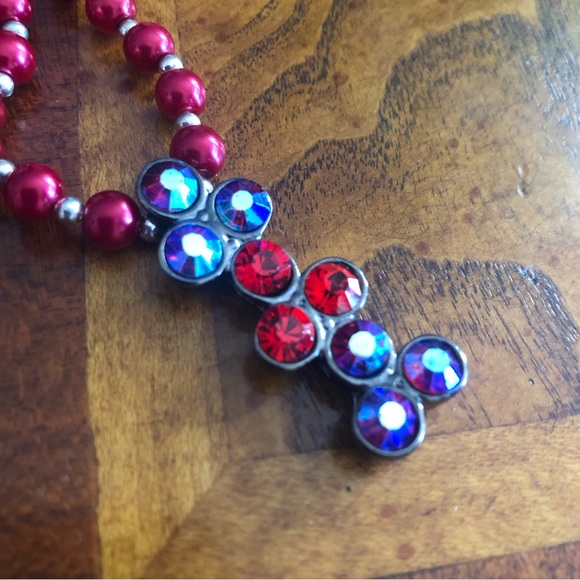 Handcrafted red Czech Pearl genuine ruby gemstone clasp necklace - Picture 8 of 12